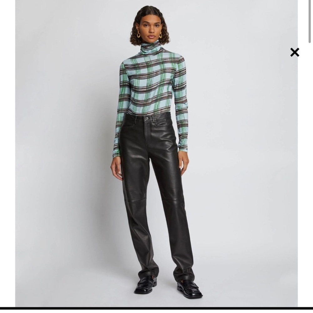 Proenza Schouler Black Straight-Leg Leather Pants